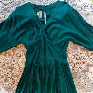 Jade Green Kenar Long Sleeve Evening Dress